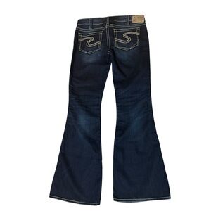 Silver Womens Frances 22" Jeans 32x33 Flare Distressed Hem Denim Classic Rock